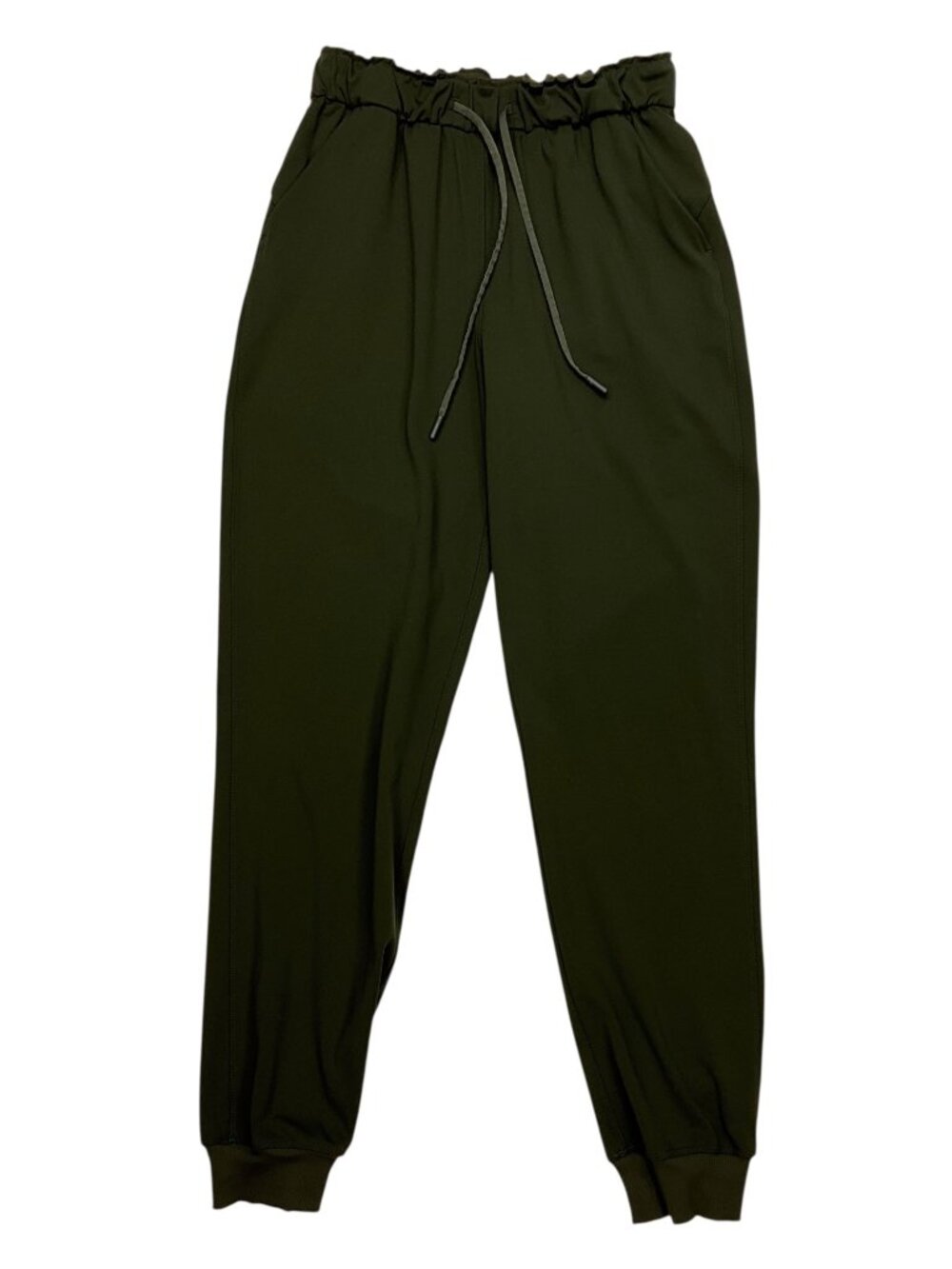 Lululemon Stretch High Rise Jogger Full Length Pant 6 Green Dark Olive